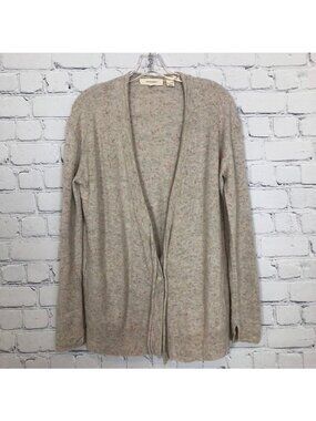Inhabit 100% Cashmere Cardigan Sweater Size M Tan Speckled